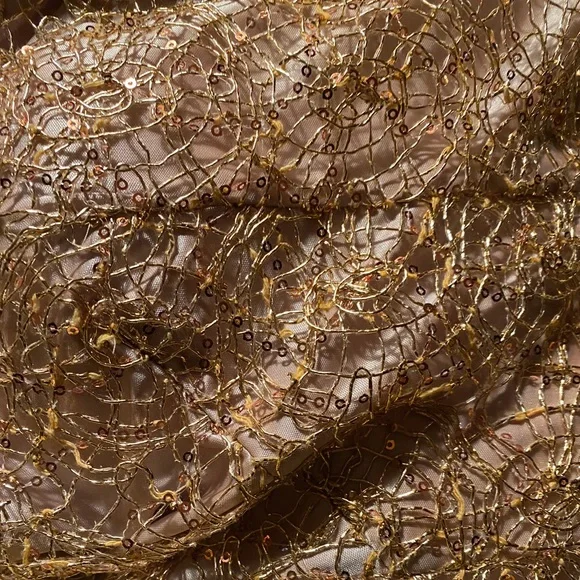 David Meister gold cocktail dress. - Picture 4 of 5